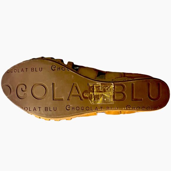 Chocolat Blu Web Sandals Women Size 6 Taupe Leather/Cork Wedge Platform NWOT - Picture 7 of 7